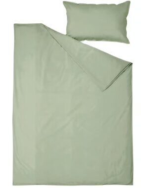 ÄNGSLILJA 805.851.87/80585187 Duvet cover and pillowcase(s), gray-green, Twin